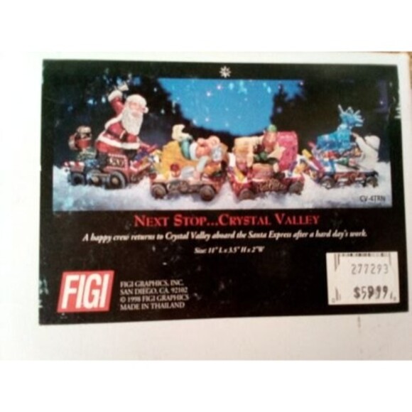 Santa's Express Crystal Valley Christmas Train 4 Cars Crystal Mine Holiday Decor - Picture 2 of 8